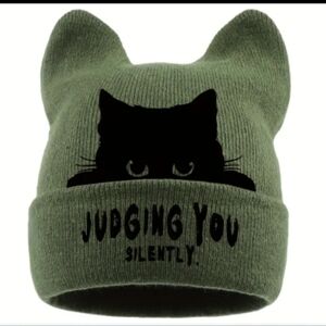 Olive Green Cat Ear Beanie